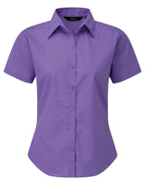 WOMEN'S SHORT SLEEVE FITTED STYLE POPLIN SHIRT