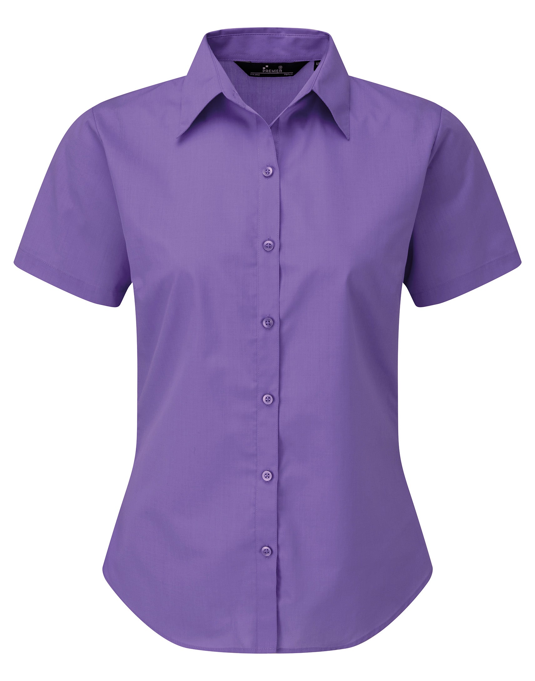 WOMEN'S SHORT SLEEVE FITTED STYLE POPLIN SHIRT