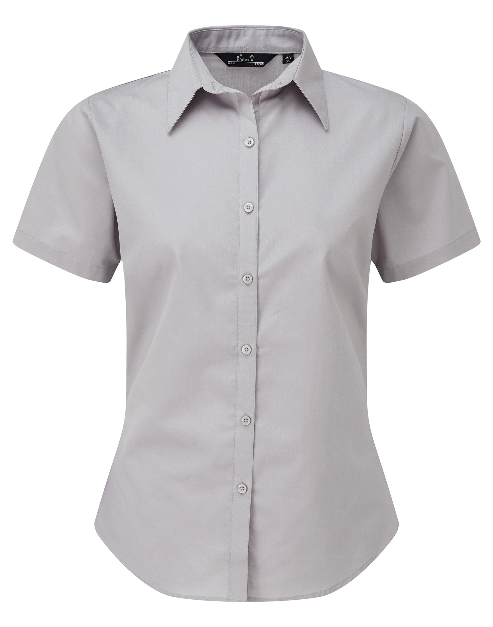 WOMEN'S SHORT SLEEVE FITTED STYLE POPLIN SHIRT