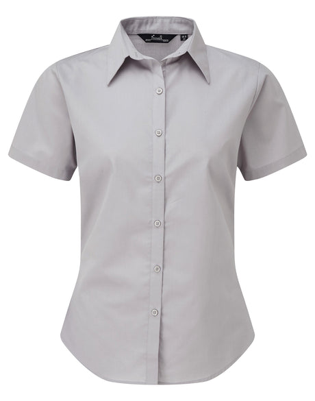 WOMEN'S SHORT SLEEVE FITTED STYLE POPLIN SHIRT