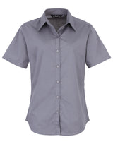 WOMEN'S SHORT SLEEVE FITTED STYLE POPLIN SHIRT