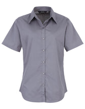 WOMEN'S SHORT SLEEVE FITTED STYLE POPLIN SHIRT