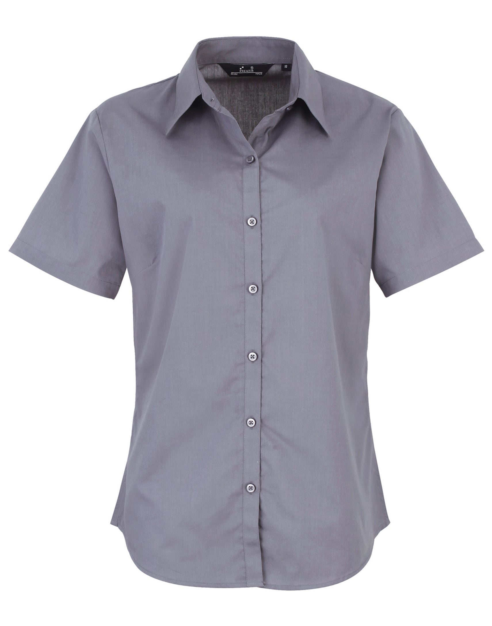 WOMEN'S SHORT SLEEVE FITTED STYLE POPLIN SHIRT