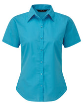 WOMEN'S SHORT SLEEVE FITTED STYLE POPLIN SHIRT