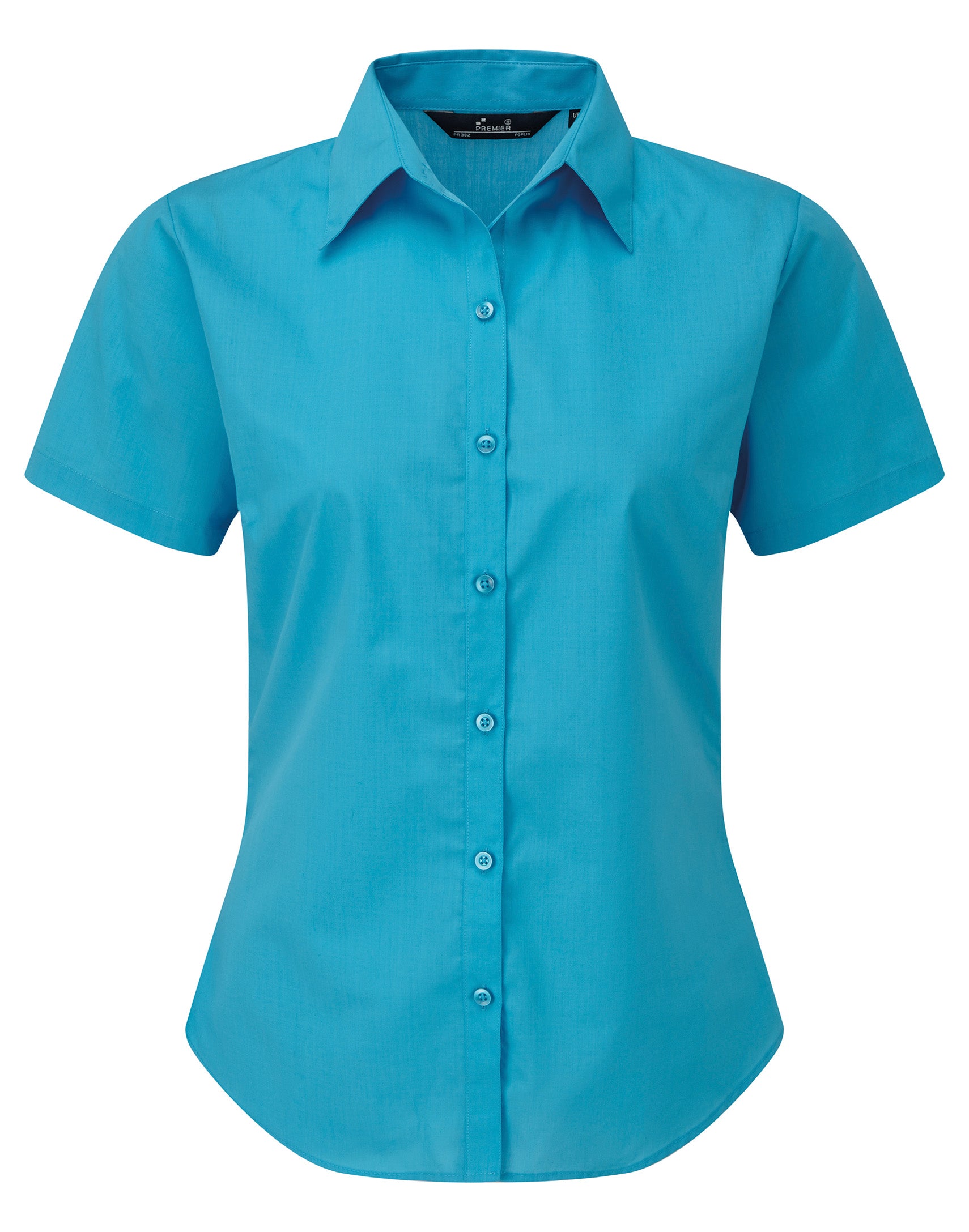 WOMEN'S SHORT SLEEVE FITTED STYLE POPLIN SHIRT
