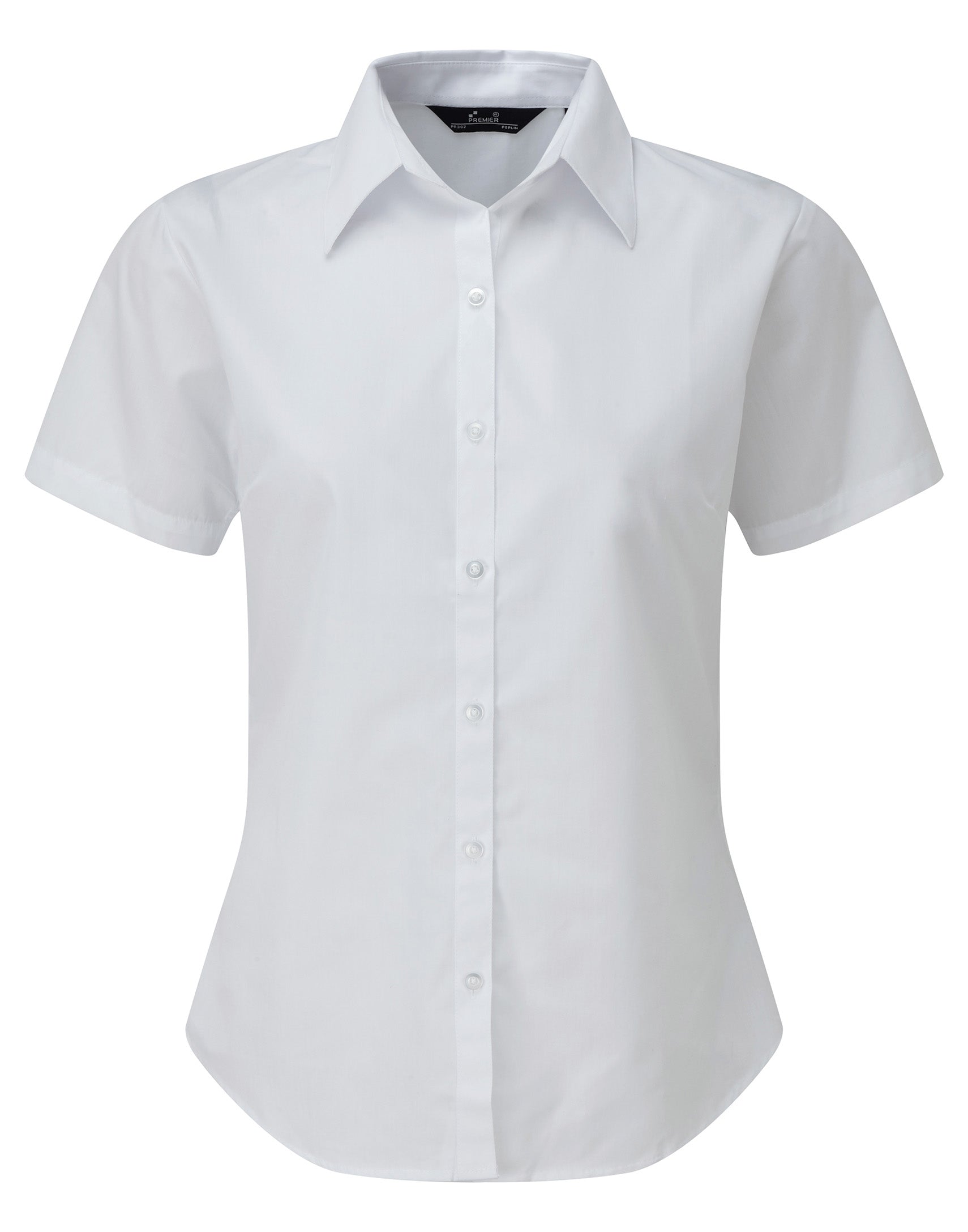 WOMEN'S SHORT SLEEVE FITTED STYLE POPLIN SHIRT