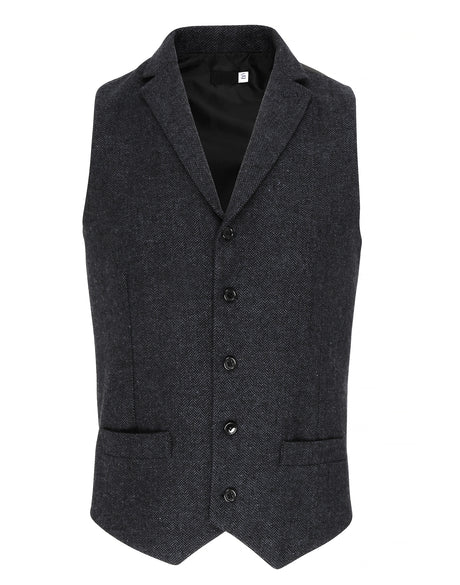 MEN'S HERRINGBONE WAISTCOAT