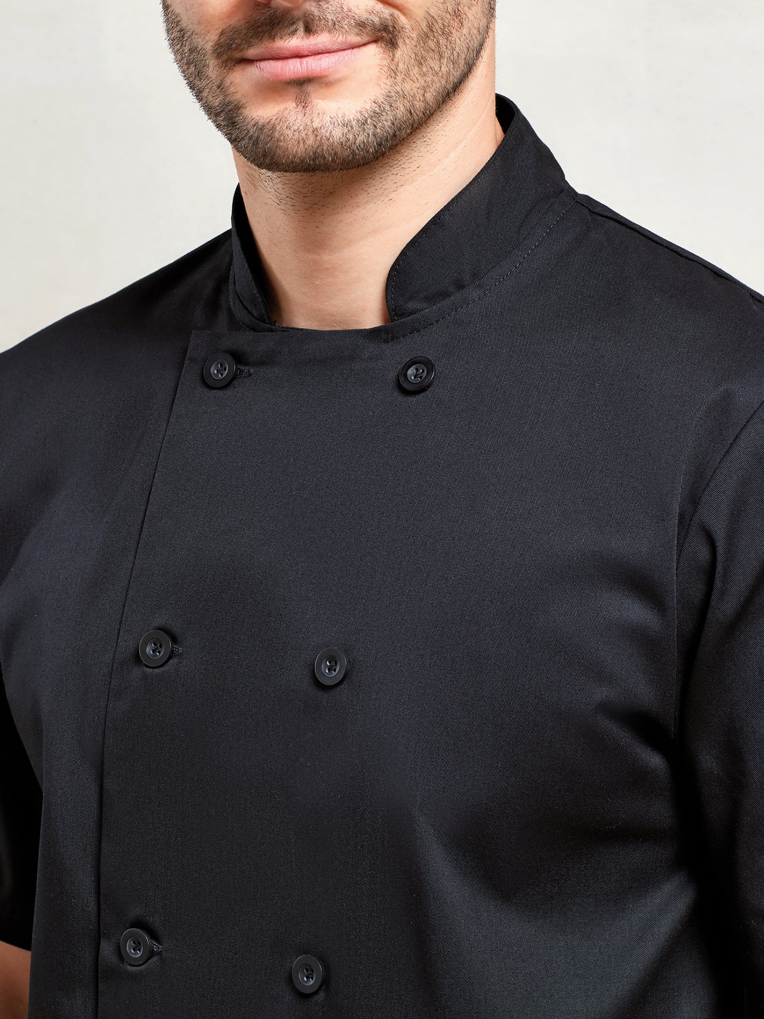 CHEF'S JACKET SHORT SLEEVE BUTTON FASTEN