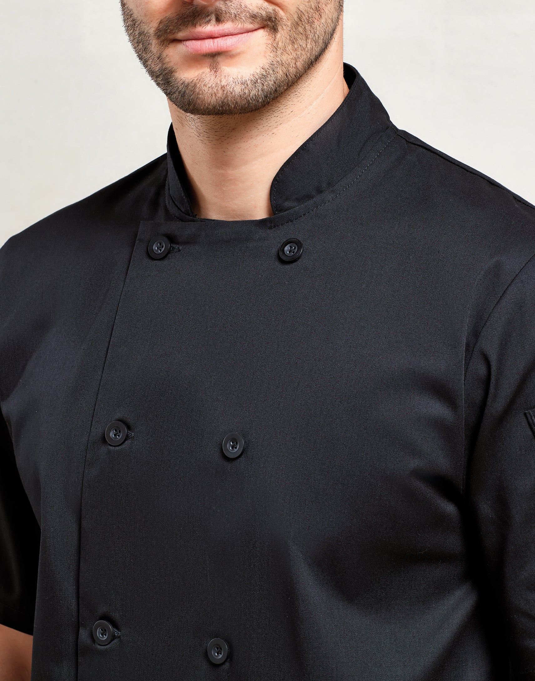CHEF'S JACKET SHORT SLEEVE BUTTON FASTEN