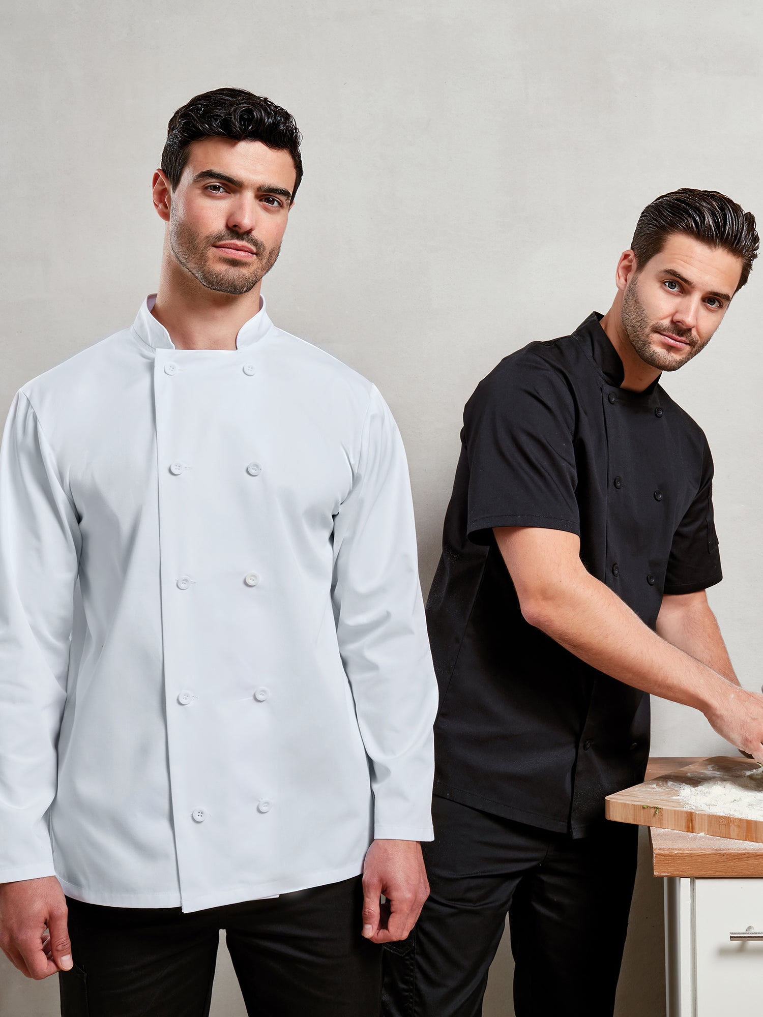 CHEF'S JACKET SHORT SLEEVE BUTTON FASTEN