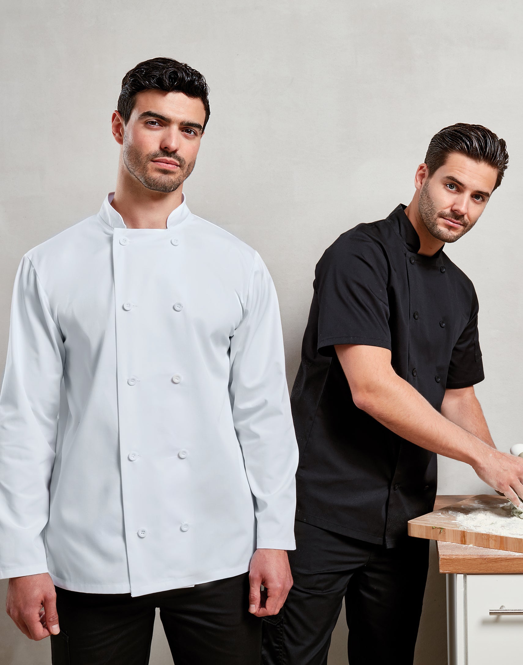 CHEF'S JACKET SHORT SLEEVE BUTTON FASTEN