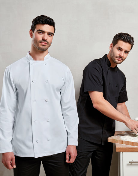 CHEF'S JACKET SHORT SLEEVE BUTTON FASTEN