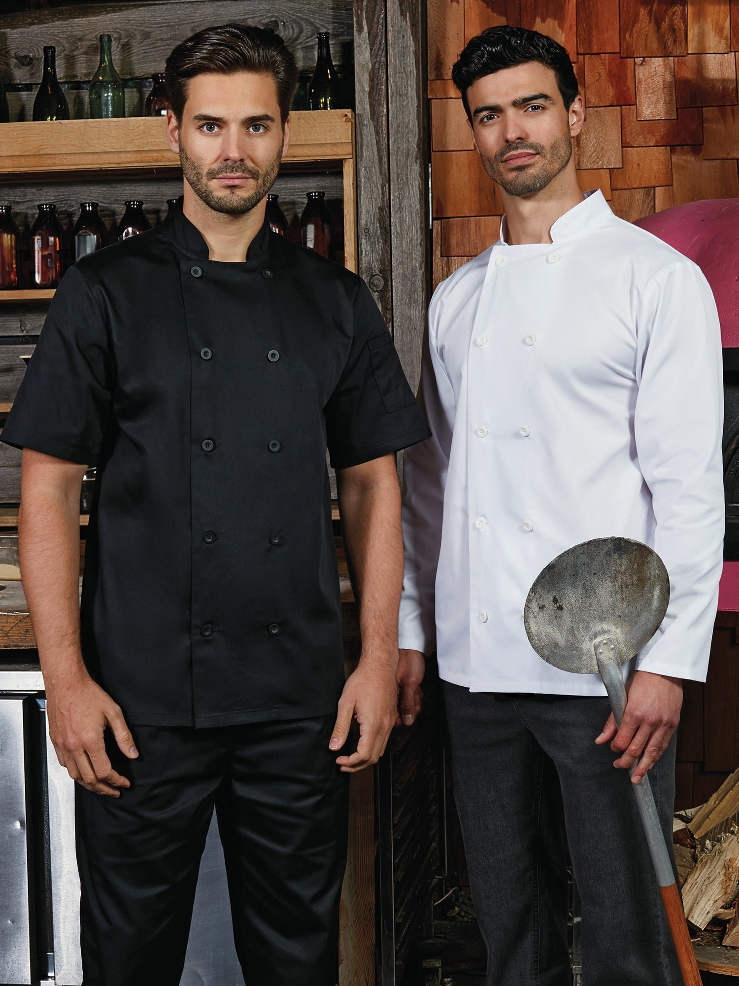 CHEF'S JACKET SHORT SLEEVE BUTTON FASTEN