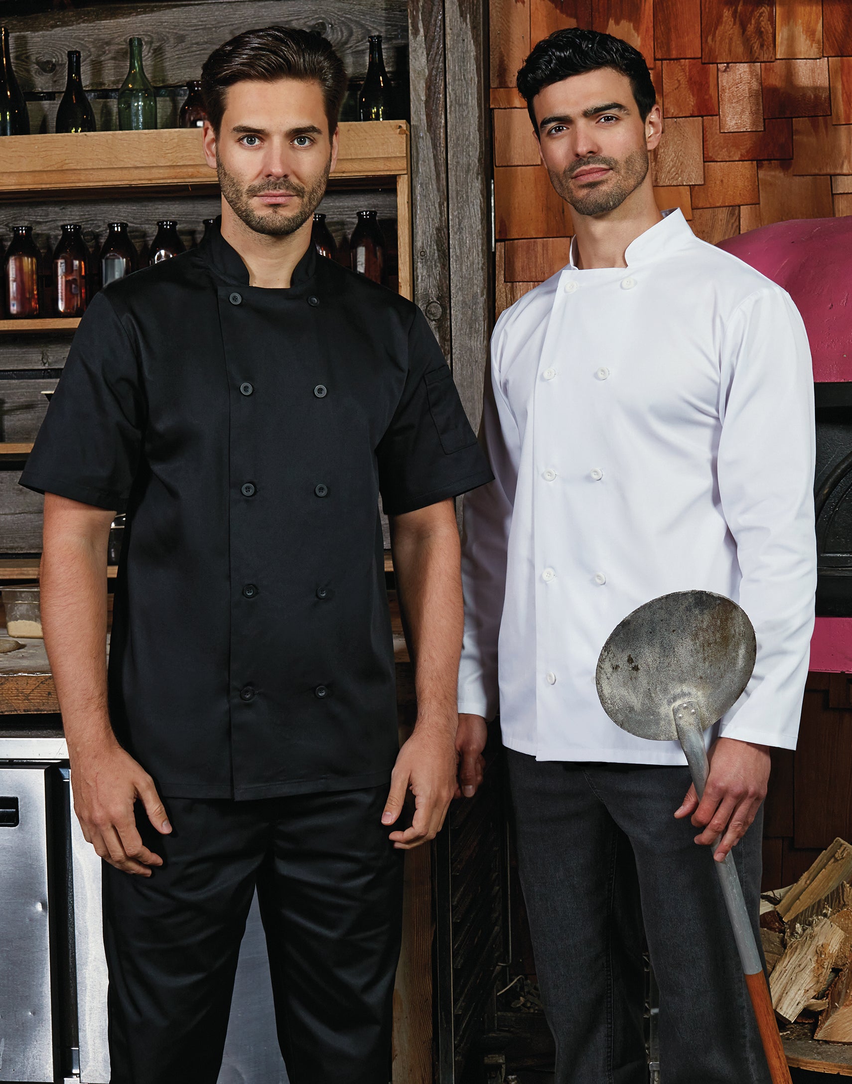 CHEF'S JACKET SHORT SLEEVE BUTTON FASTEN