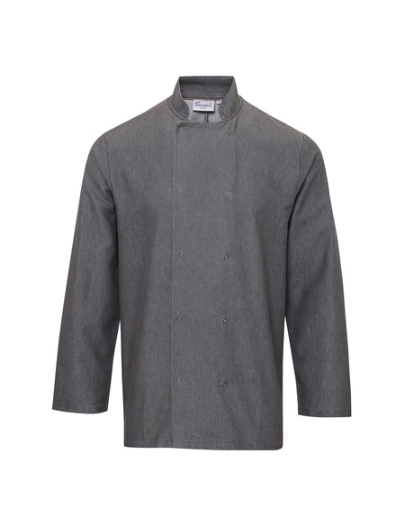 Denim Stud-Fasten Chef’s Jacket
