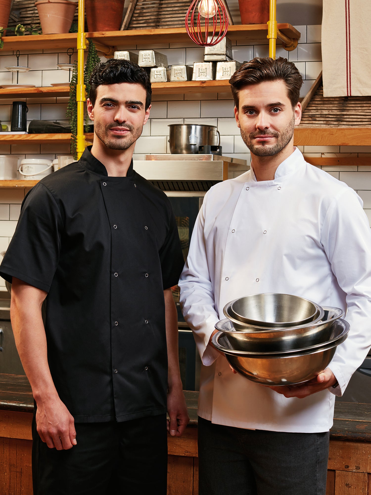 STUD FASTEN SHORT SLEEVE CHEF'S JACKET