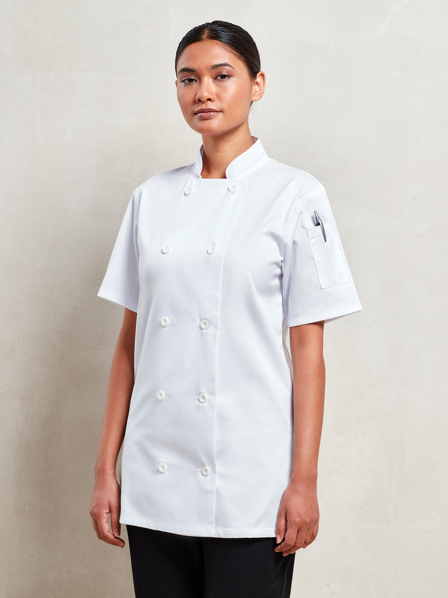 WOMEN'S SHORT SLEEVE CHEF'S JACKET