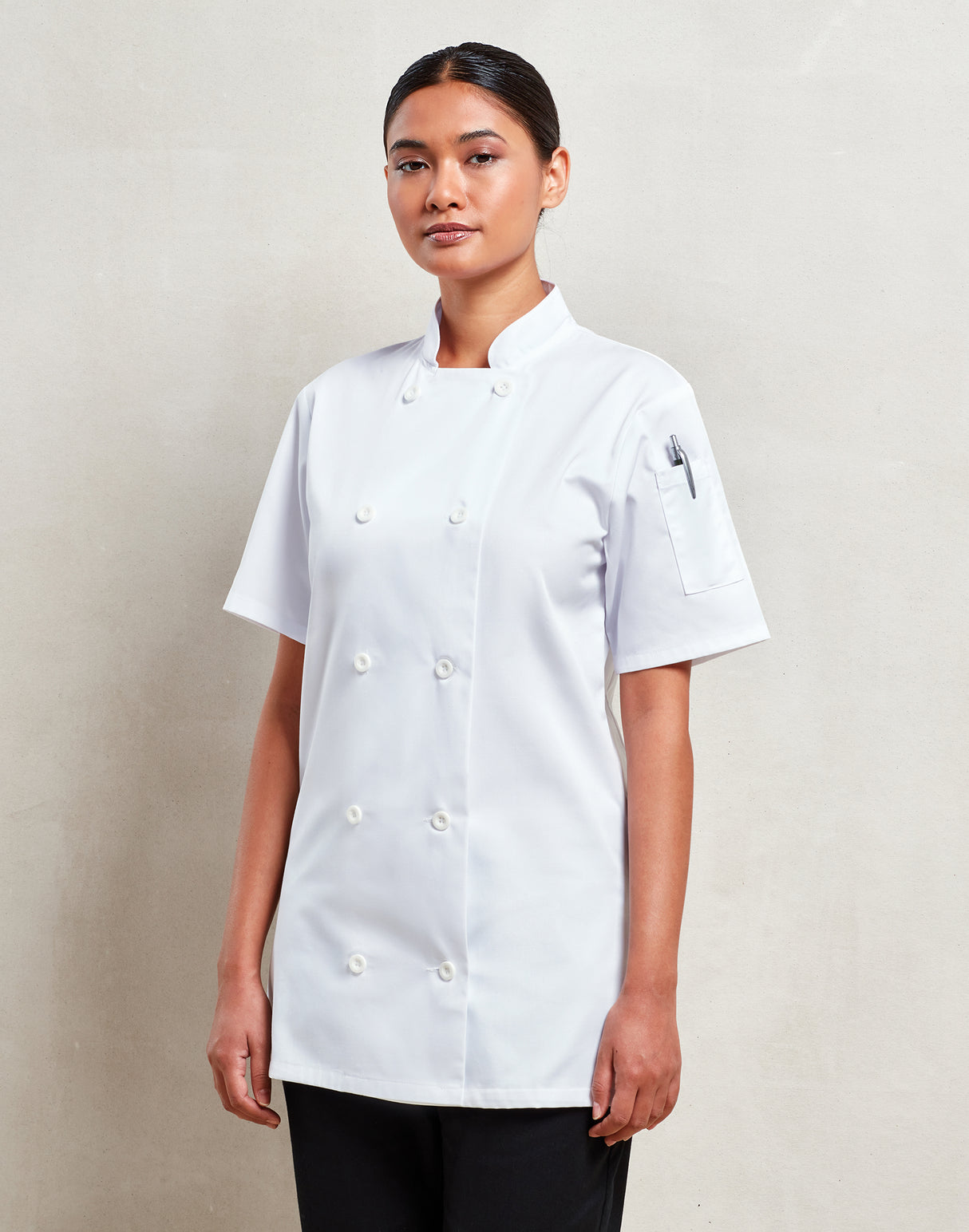 WOMEN'S SHORT SLEEVE CHEF'S JACKET