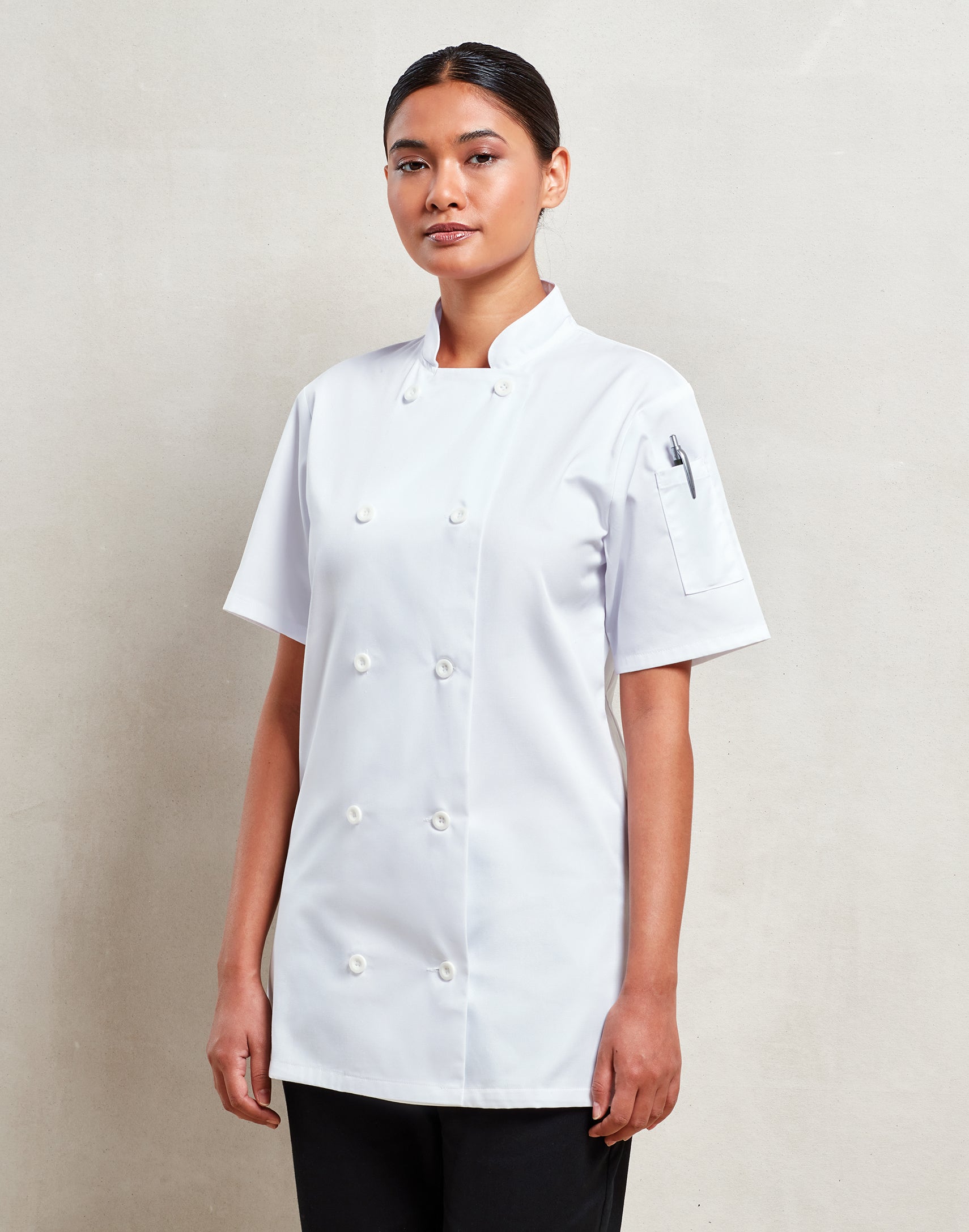 WOMEN'S SHORT SLEEVE CHEF'S JACKET