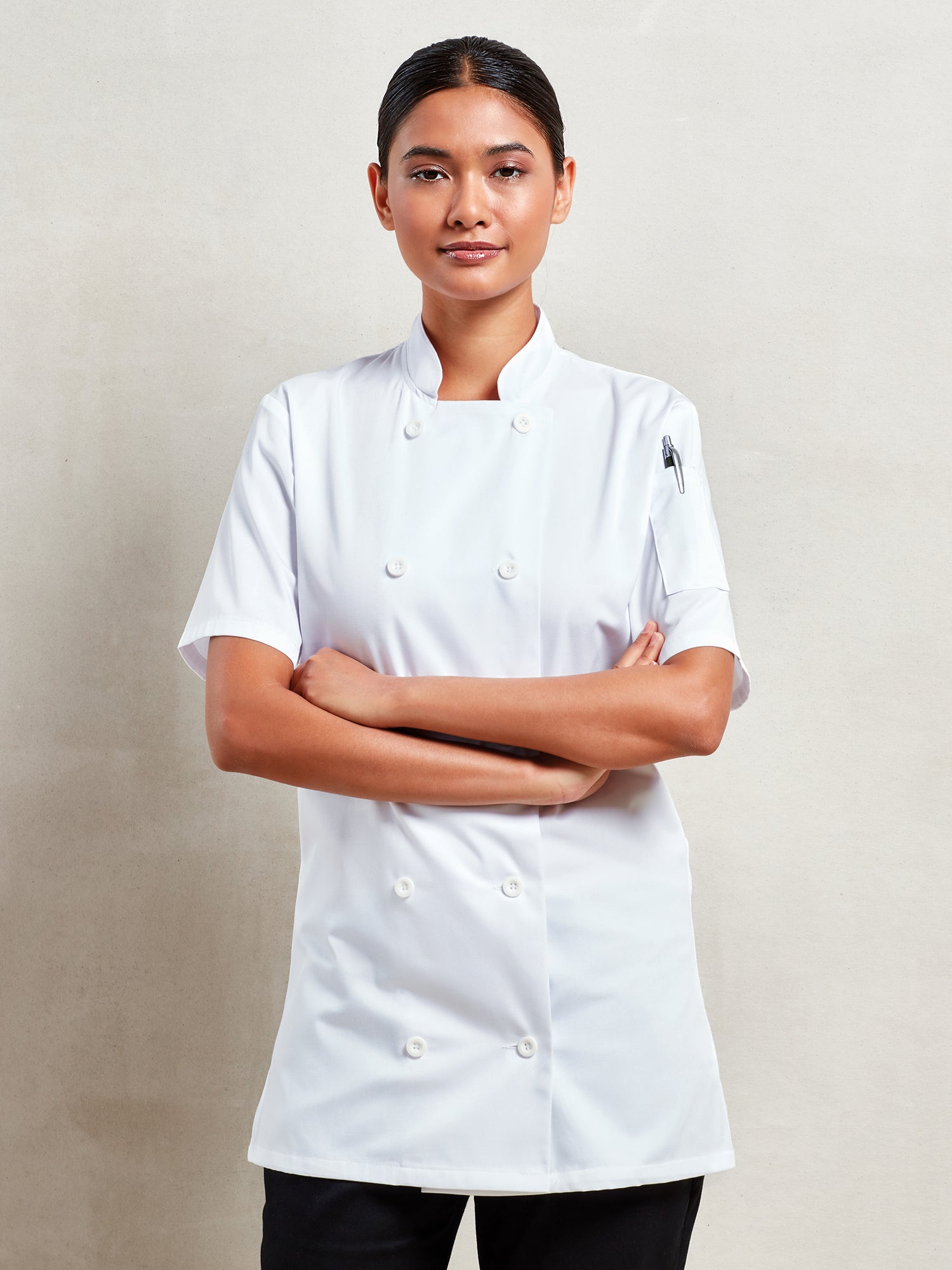 WOMEN'S SHORT SLEEVE CHEF'S JACKET