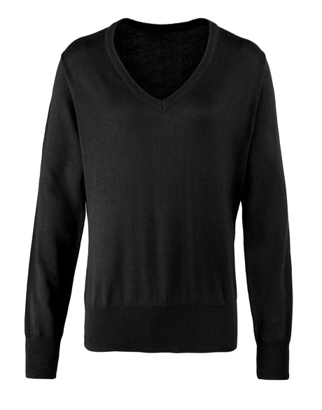 LADIES V-NECK KNITTED JUMPER