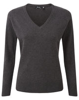 LADIES V-NECK KNITTED JUMPER