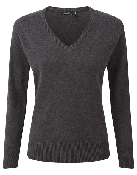 LADIES V-NECK KNITTED JUMPER