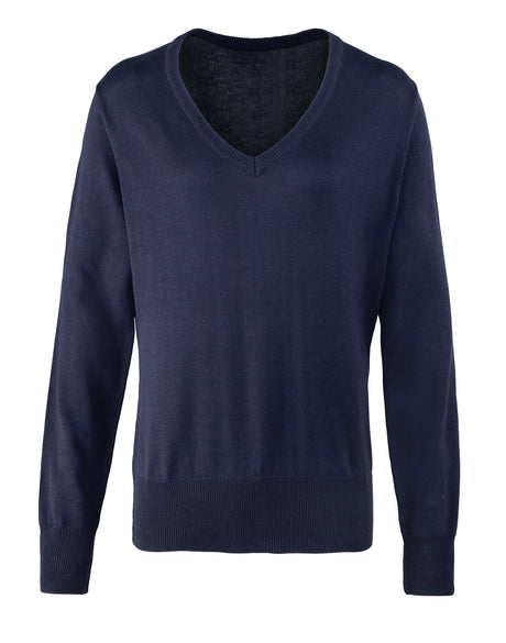 LADIES V-NECK KNITTED JUMPER