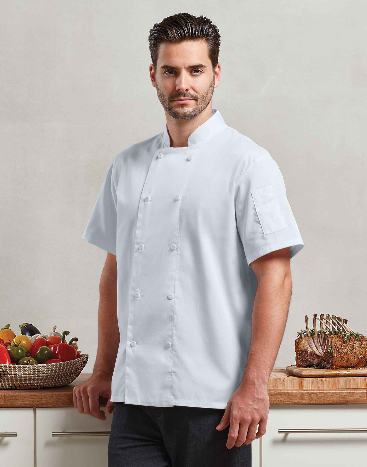 SHORT SLEEVE COOLCHECKER CHEF JACKET