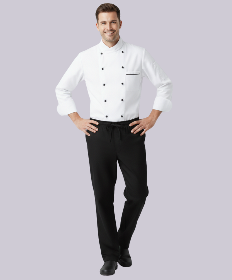 CHEF'S TROUSERS: UNISEX PLAIN BLACK