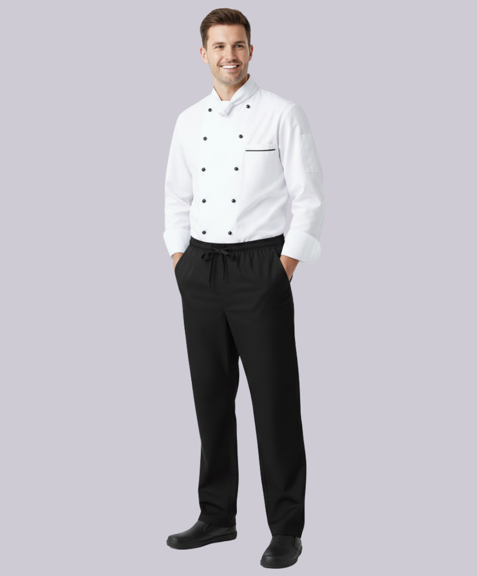 CHEF'S TROUSERS: UNISEX PLAIN BLACK