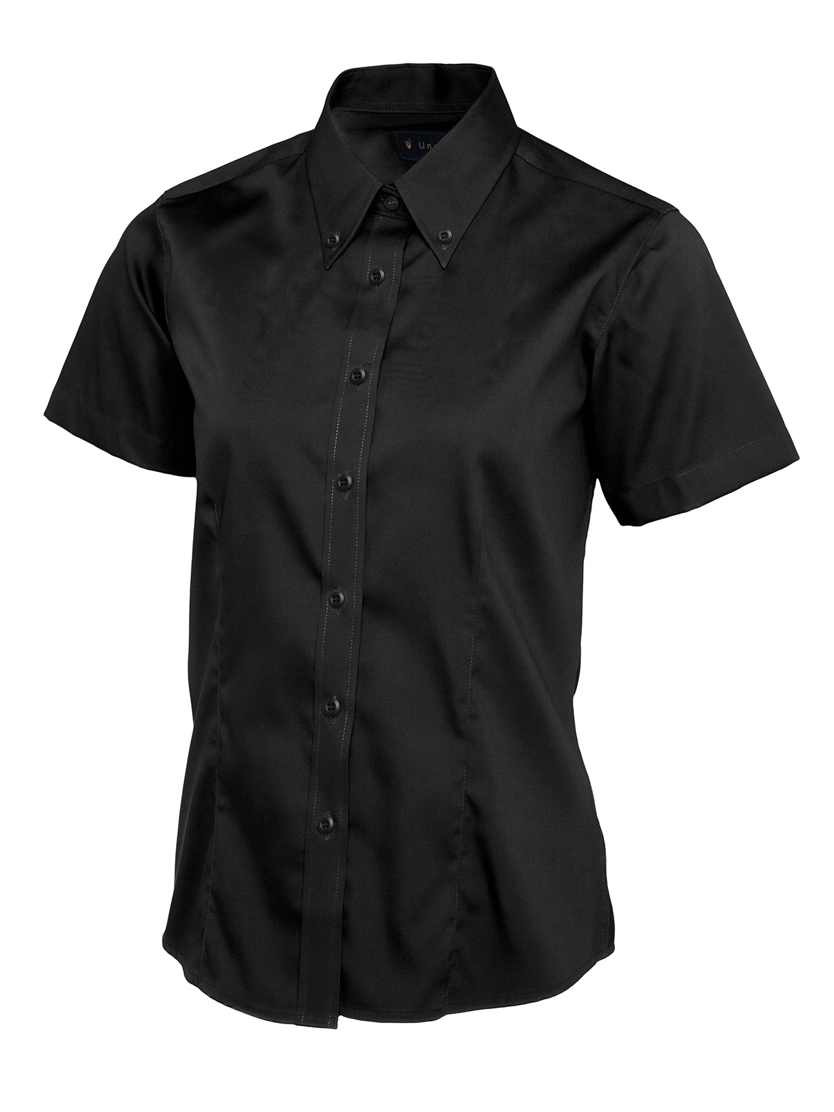 LADIES PINPOINT OXFORD HALF SLEEVE SHIRT