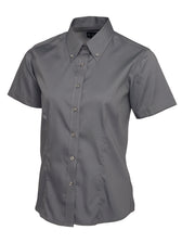 LADIES PINPOINT OXFORD HALF SLEEVE SHIRT