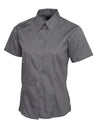 LADIES PINPOINT OXFORD HALF SLEEVE SHIRT