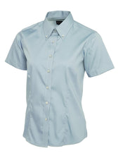 LADIES PINPOINT OXFORD HALF SLEEVE SHIRT