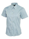 LADIES PINPOINT OXFORD HALF SLEEVE SHIRT