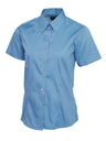 LADIES PINPOINT OXFORD HALF SLEEVE SHIRT