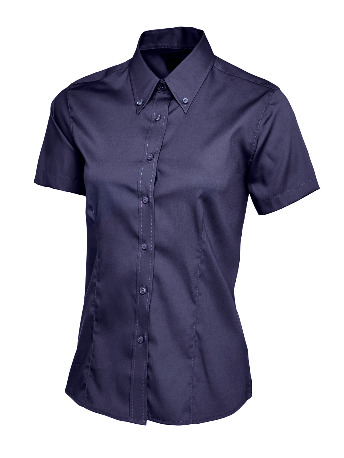 LADIES PINPOINT OXFORD HALF SLEEVE SHIRT