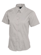 LADIES PINPOINT OXFORD HALF SLEEVE SHIRT