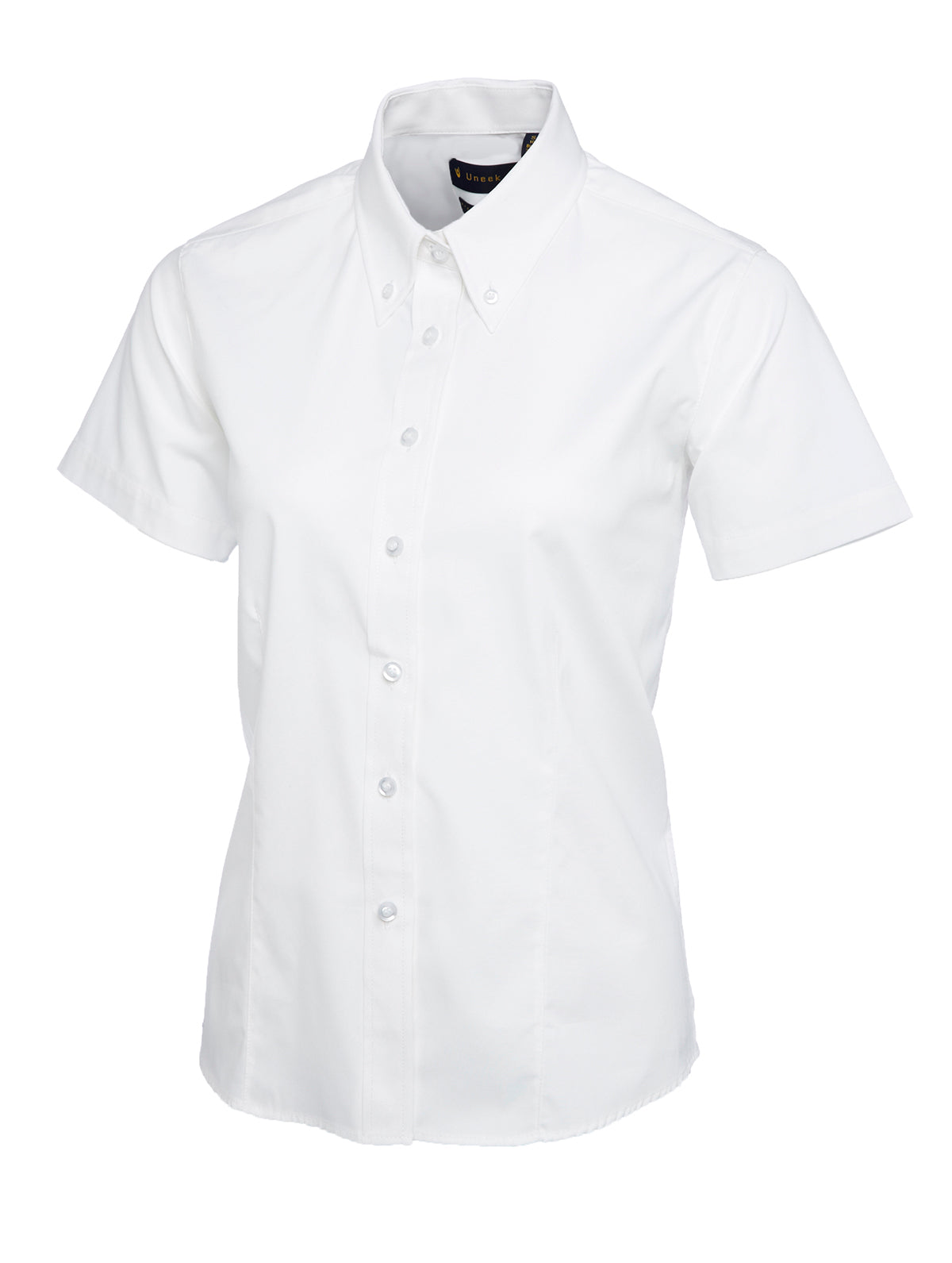 LADIES PINPOINT OXFORD HALF SLEEVE SHIRT