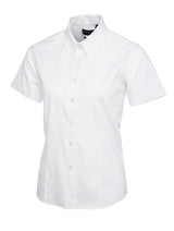 LADIES PINPOINT OXFORD HALF SLEEVE SHIRT