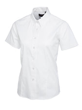 LADIES PINPOINT OXFORD HALF SLEEVE SHIRT