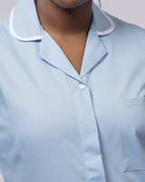 WOMEN'S ROUNDED COLLAR NURSE TUNIC UNIFORM WITH CONCEALED ZIP FASTEN
