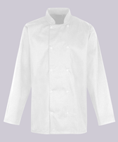CHEF JACKET LONG SLEEVE BUTTON FASTEN (BLACK)