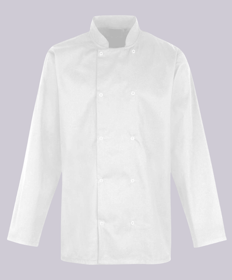 CHEF JACKET LONG SLEEVE BUTTON FASTEN (BLACK)