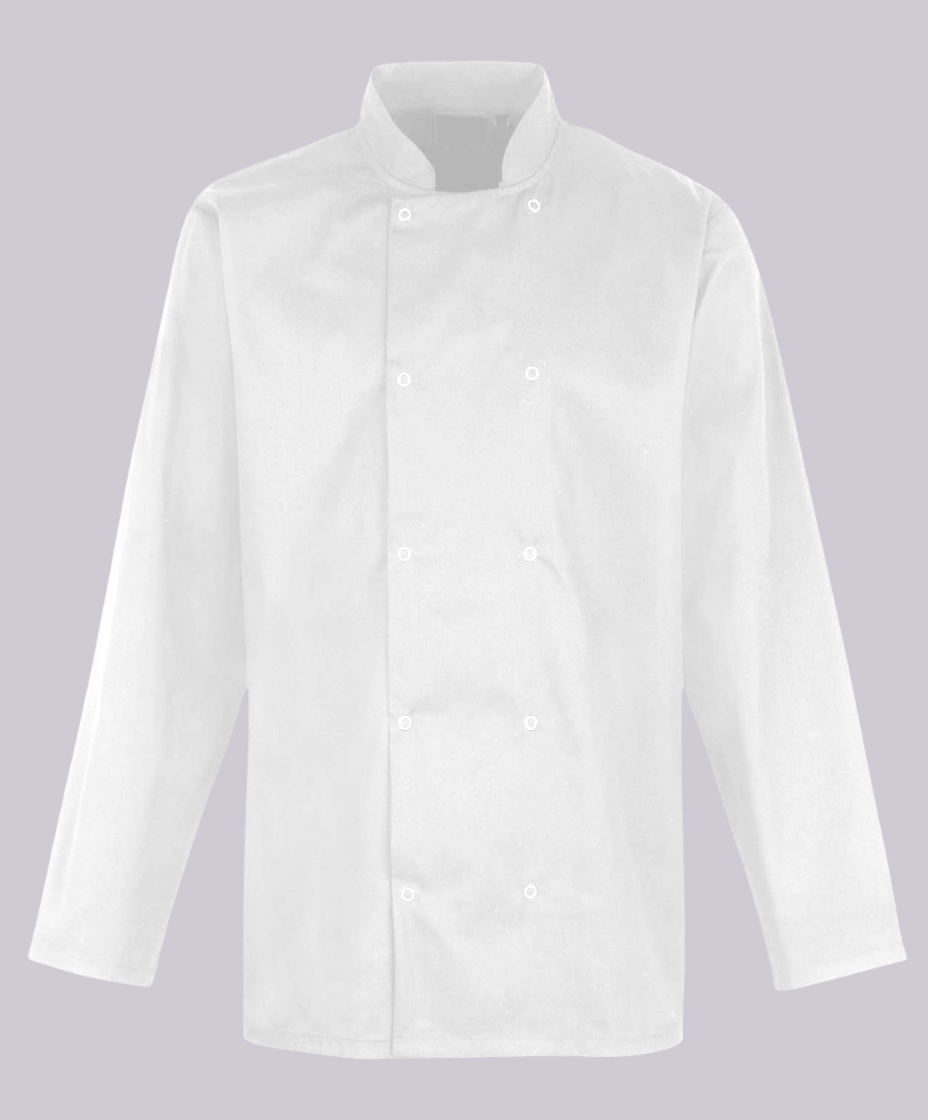 CHEF JACKET LONG SLEEVE BUTTON FASTEN (WHITE)