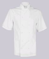 CHEF JACKET SHORT SLEEVE BUTTON FASTEN (WHITE)