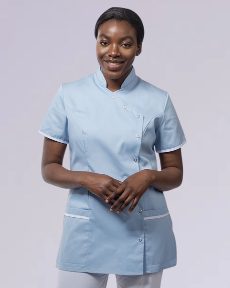 WOMEN’S ASYMETIRC STUD-FASTEN HEALTHCARE TUNIC
