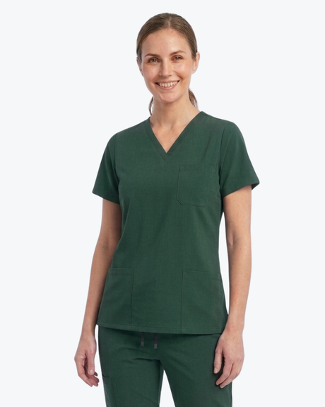 Alumea Ladies V-neck Stretch Scrub Top