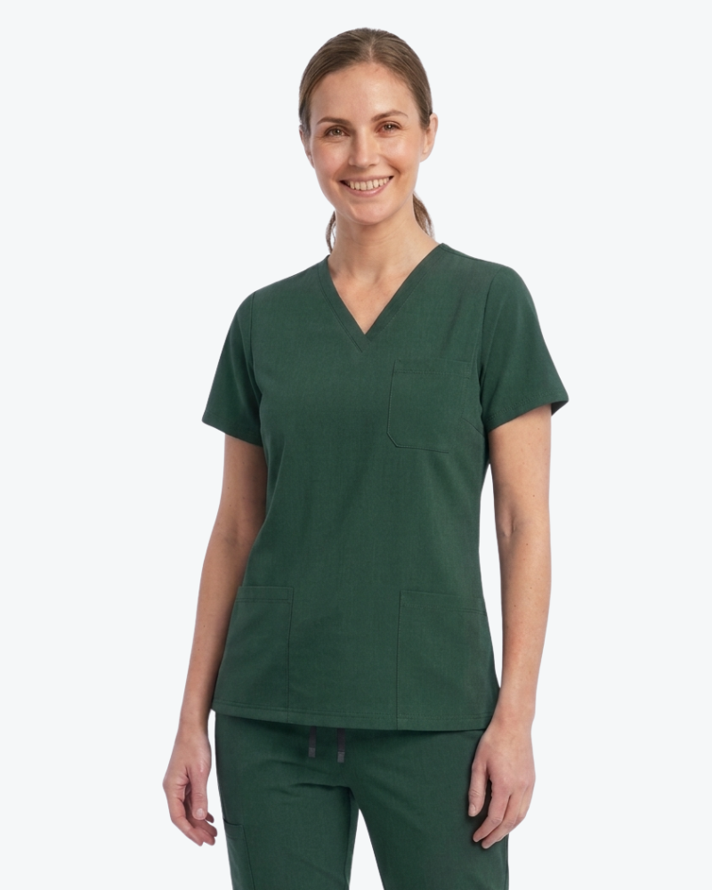 Alumea Ladies V-neck Stretch Scrub Top